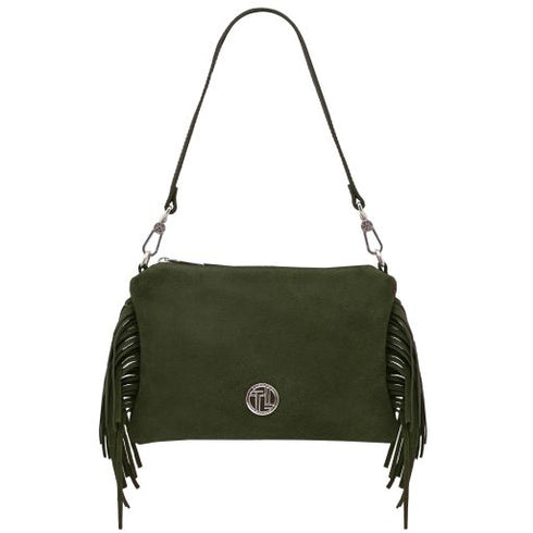 Nomade - Suede leather fringe clutch